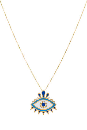 Ritch Kitsch Queen Eye Necklace, 18k Yellow Gold & Diamonds